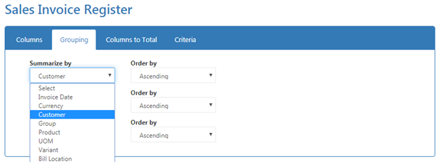 Customized reports