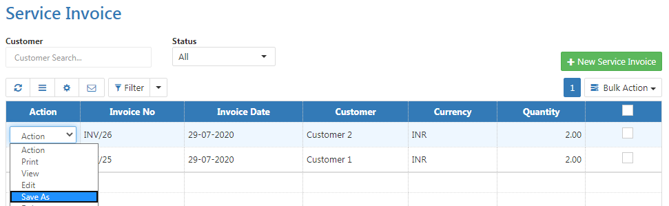 Replicate invoice